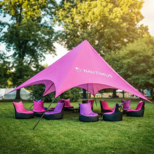 Star Festivaltält Hexagonal, öppet läge
