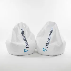 TransferWise bönsäckar, reklamprodukt
