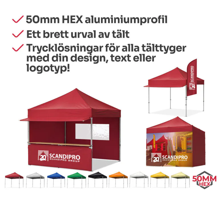 Flera olika Snabbtält och Paviljonger för olika ändamål