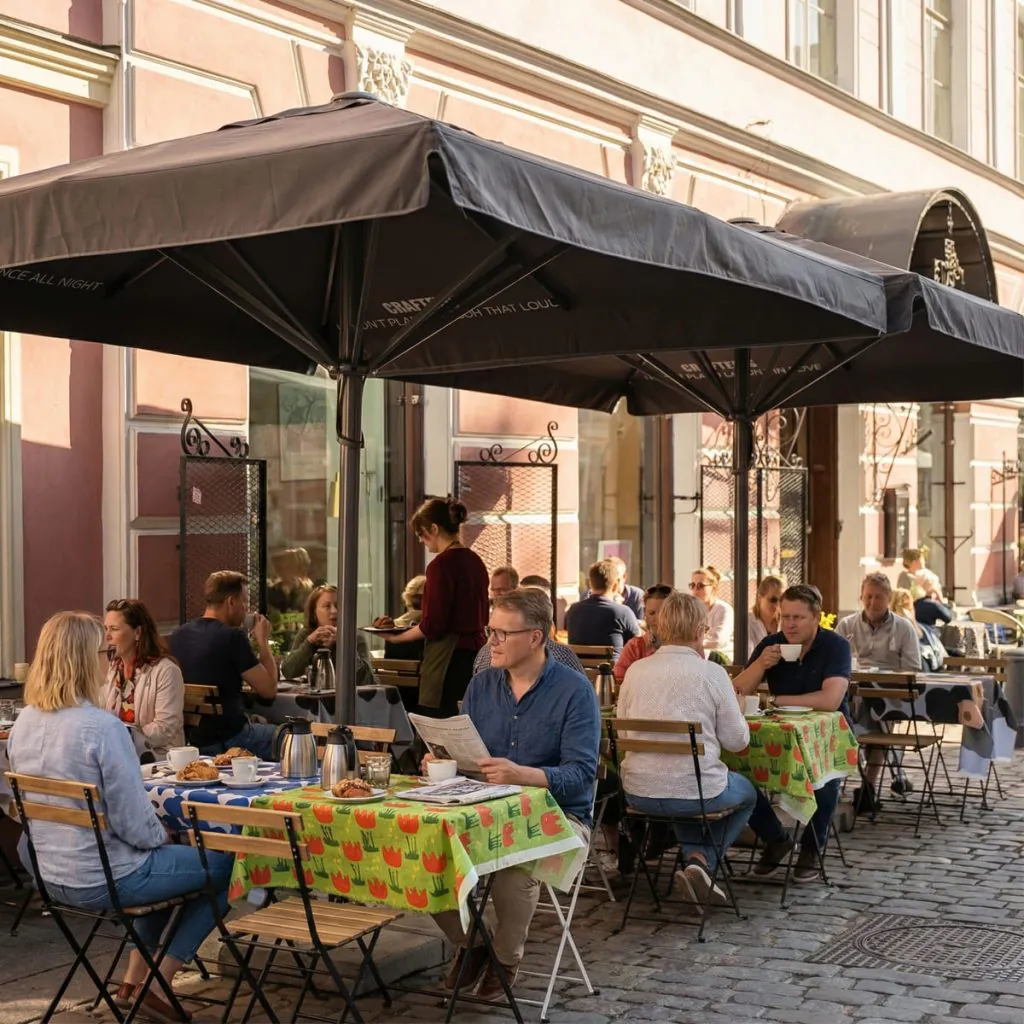 Fullserviceuthyrning av parasoller, sidovy